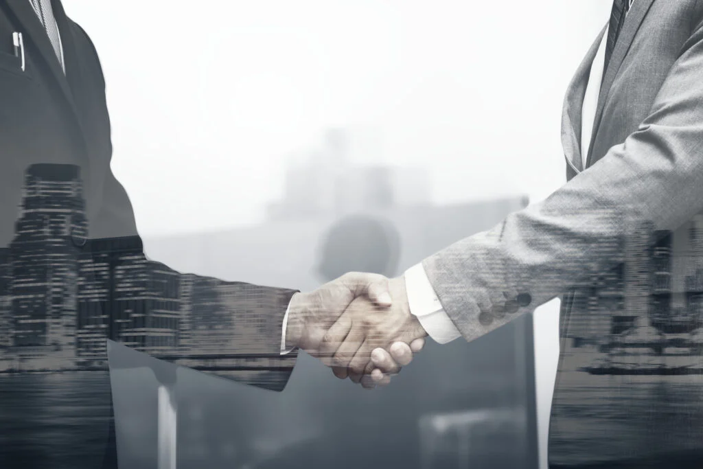 business partners handshake international business concept